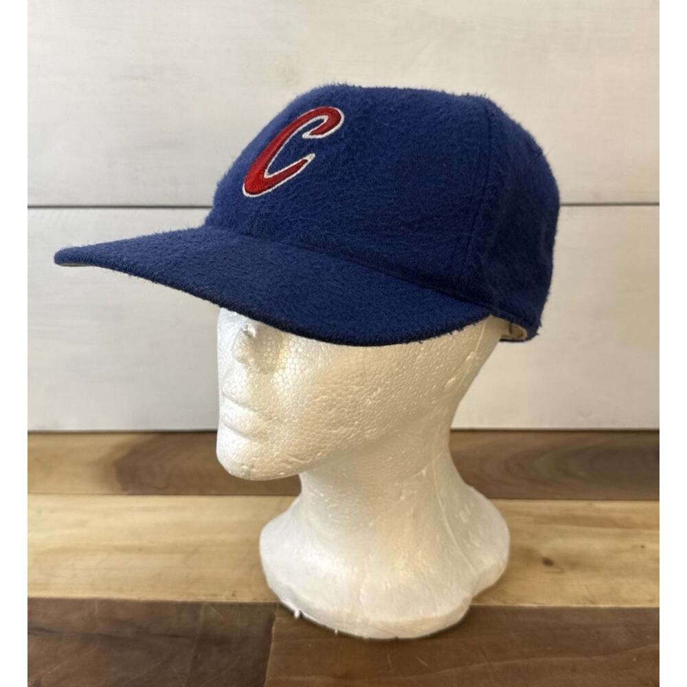 VINTAGE Sports Specialties Mens Fitted Hat 7 Wool Chicago Cubs Cursive C Blue